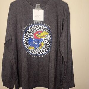 Kids' University of Kansas Jayhawk Long-Sleeve Tee - Charcoal